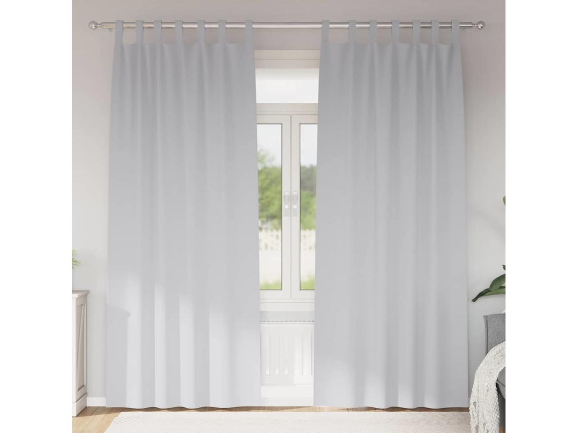 Vidaxl Cortinas Blackout Com Argolas 2 Unid. Cinza Claro 260 X 140 Cm