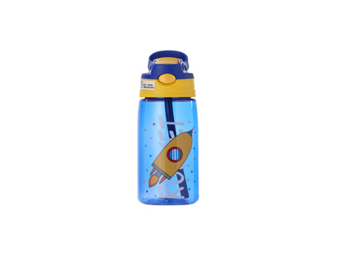 Garrafa de Água Infantil Descartável e Portátil de 480ml MDUG (blue Rocket)