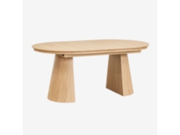 Sklum Mesa De Jantar Oval 180-240x105 Cm Extensível Em Mdf E Folheado A Carvalho Montana Mdf - Folheado A Carvalho Madeira Natural
