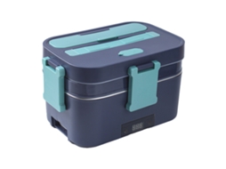 Lancheira Elétrica De 2 Litros Com Colher E Bolsa De Armazenamento Para Carro, Escritório, Azul Royal
