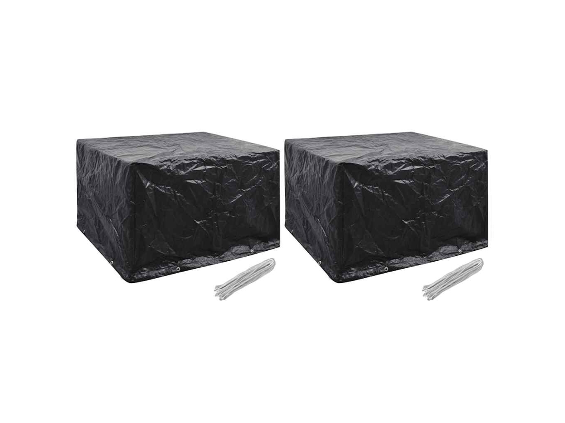 Vidaxl Capas Para Mobiliário De Jardim 2 Pcs 8 Ilhós 135x135x90 Cm