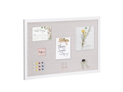 Quadro De Cortiça Branco 762x508mm Com Superfície Em Linho Para Organização Tekmaquinas