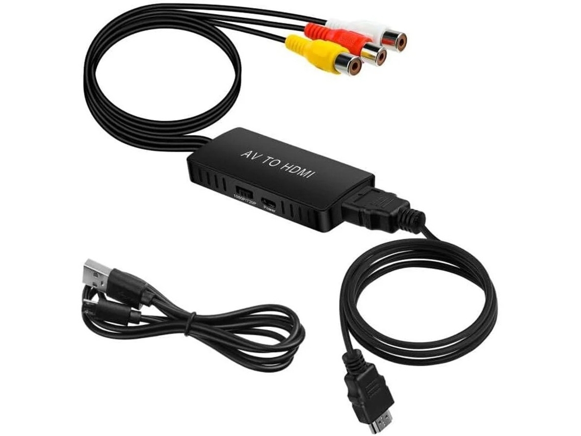 1080p Rca Av Para Hdmi Adaptador Conversor Com Cabo Usb De Alimentação E Hdmi Incluídos Compatível Wii, Ps2, Gamecube,,vhs,dvd, Stb, Vcr, Pro Bestvite