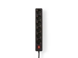 Extensão Nedis C/ 6 Saídas Interruptor 1.5m 3680W Preto