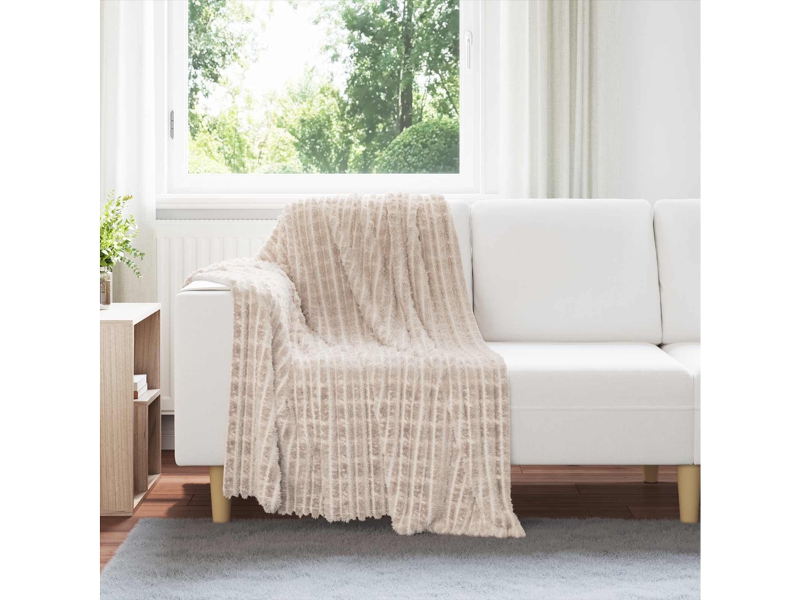 Vidaxl Cobertor Bege 150 X 130 Cm Lã