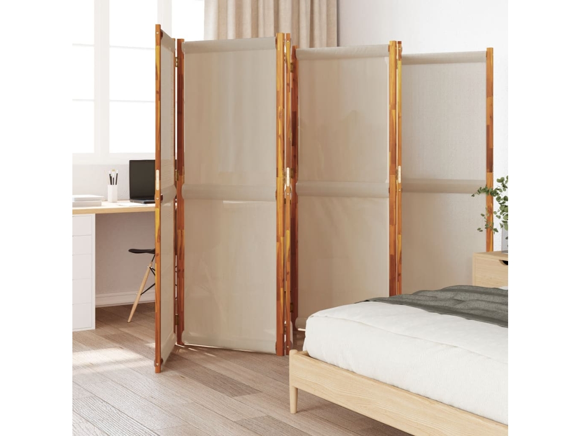Vidaxl Divisória/biombo Com 6 Painéis 420x180 Cm Castanho-acinzentado