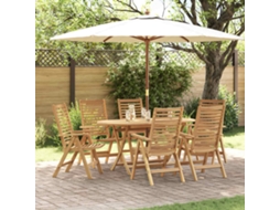Vidaxl Conjunto De Jantar Para Jardim 7 Pcs Castanho