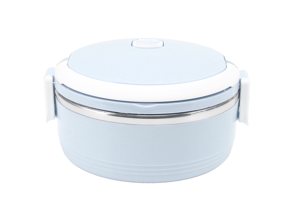 Caixa Térmica de Lanche de Aço Inox Isolada Portátil com Fecho de Segurança Azul
