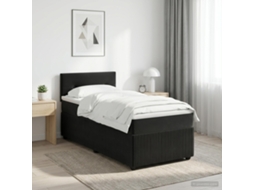 Vidaxl Cama Box Spring Com Colchão Preto 90 X 200 Cm Veludo