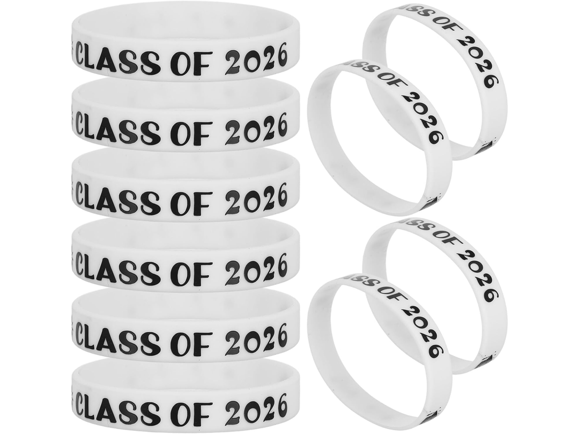 Pulseiras de Silicone Housoutil para Formatura Da Turma 2026, 10 Unidades, Comprimento 202mm, Acessório para Festa de