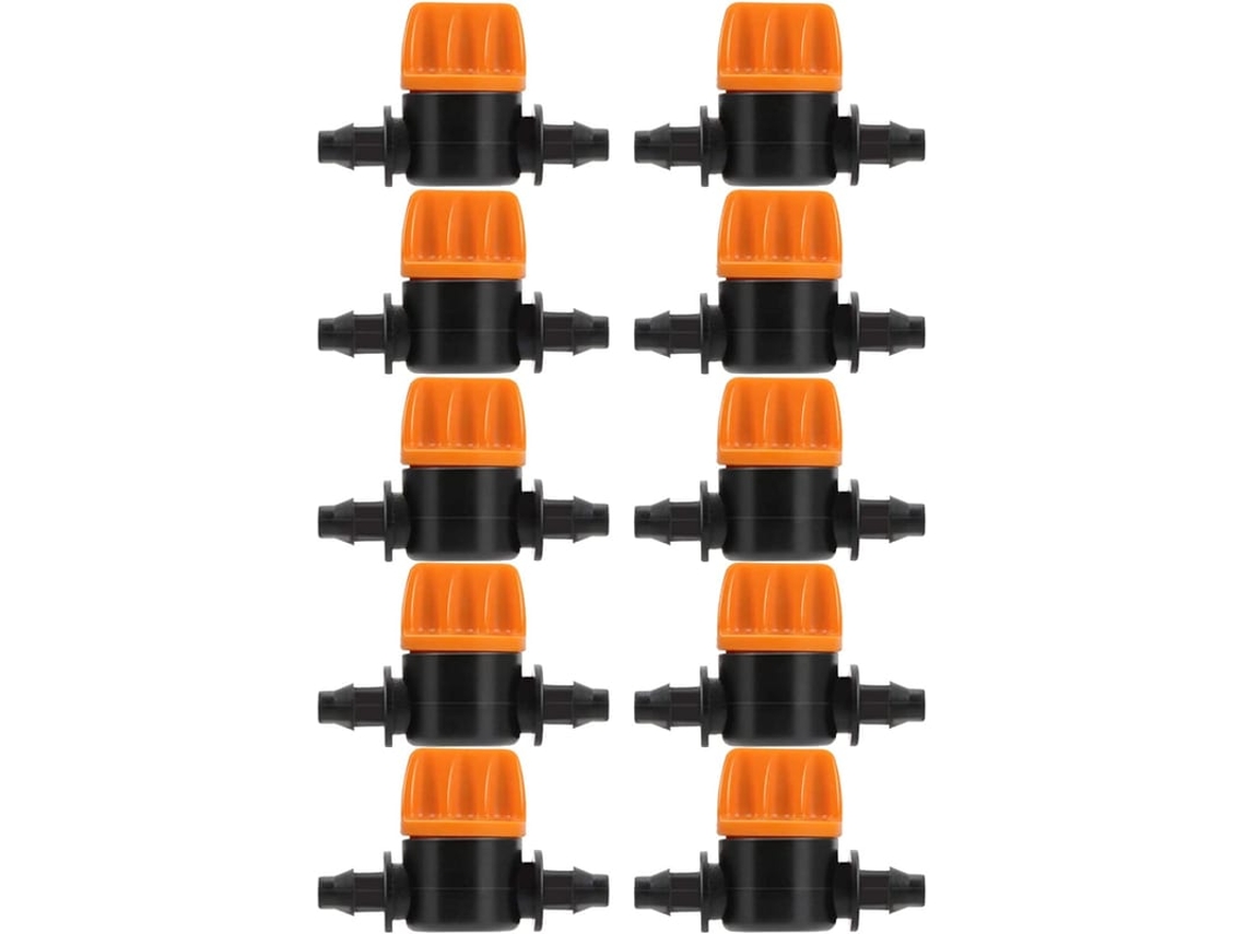 20 Válvulas De Commutação De Irrigação Por Gotejamento Conector De Mangueira 4/7 Açoado Para Jardim Agrícola