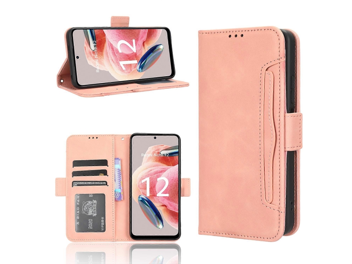 Capa De Celular Em Couro Com Textura De Bezerro E Toque Aveludado Para Xiaomi Redmi Note 12 4g (versão Global), Com Compartimentos Para Cartões.