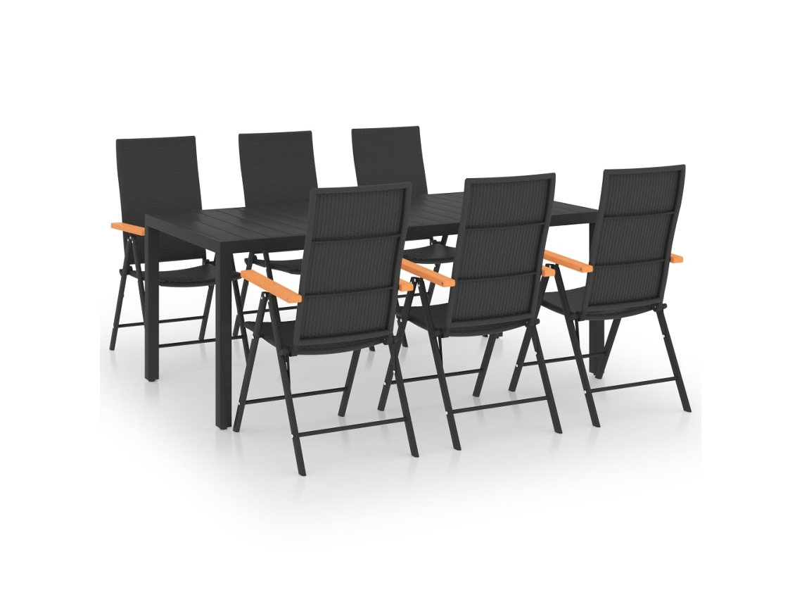 Dining Set, Dining Sets Vidaxl Preto Rattan / Vime (n/a)