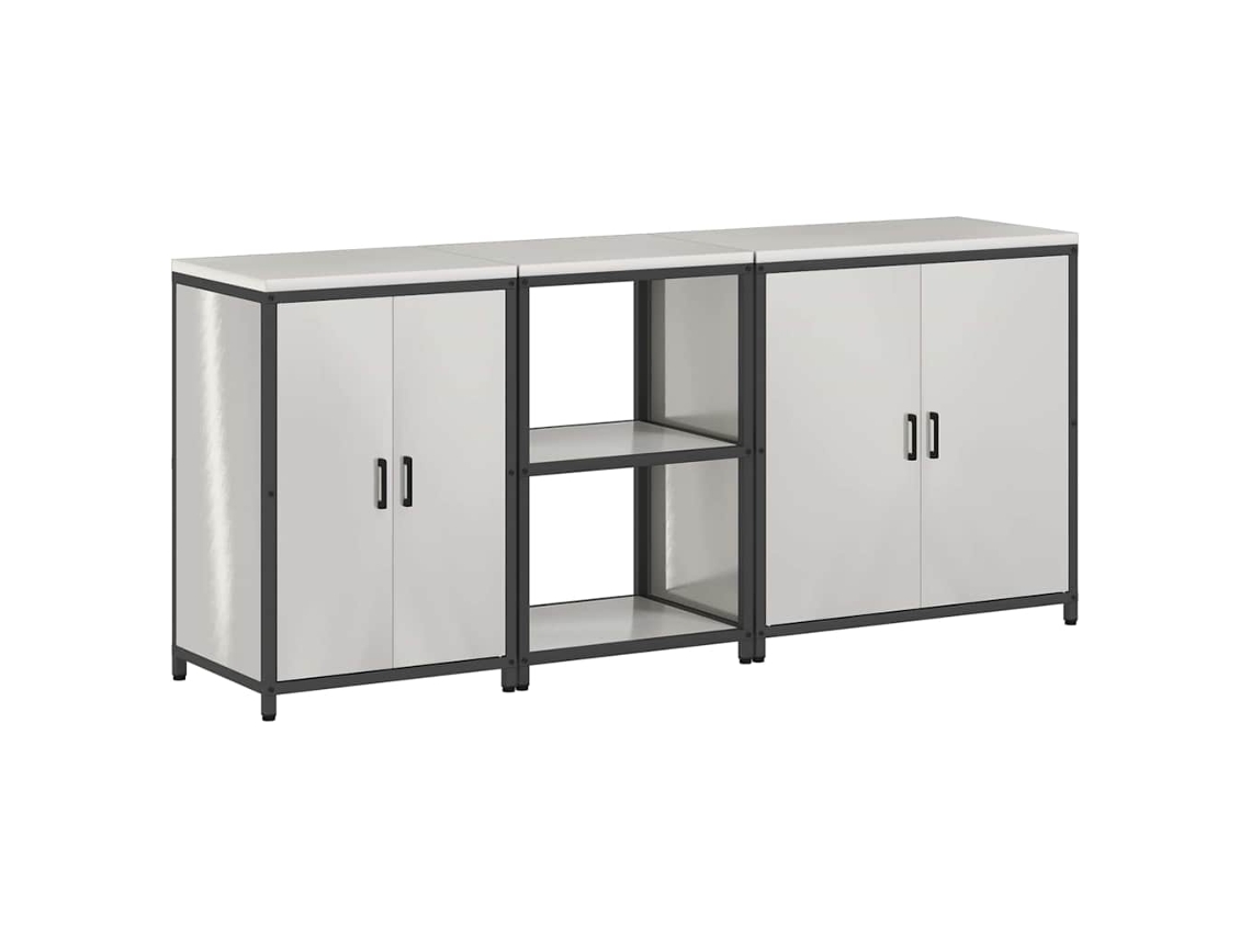 Conjunto de 3 peças para armazenamento de cozinha, branco, com porta, exclusivo da MAISON.