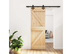 Vidaxl Porta Deslizante Natural E Preto 70 X 210 Cm
