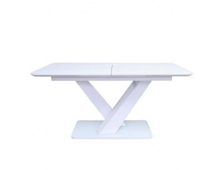 Mesa de Jantar Extensível Aristide 200 Pequenina 160/200X90X77 Cm Extração Central Mdf-Fuê Placa de Vidro 65 kg de Peso Máx. CASA VITAL