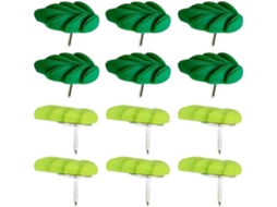 Pinos decorativos de resina em formato de folha, pacote com 20 unidades, para uso em quadrados brancos e divisórias.