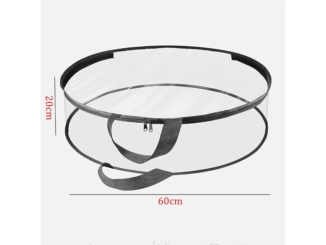 Omni-bolsa De Armazenamento Interno Transparente De Pvc Para Coroa De 24'' Com Borda Preta 61x20cm