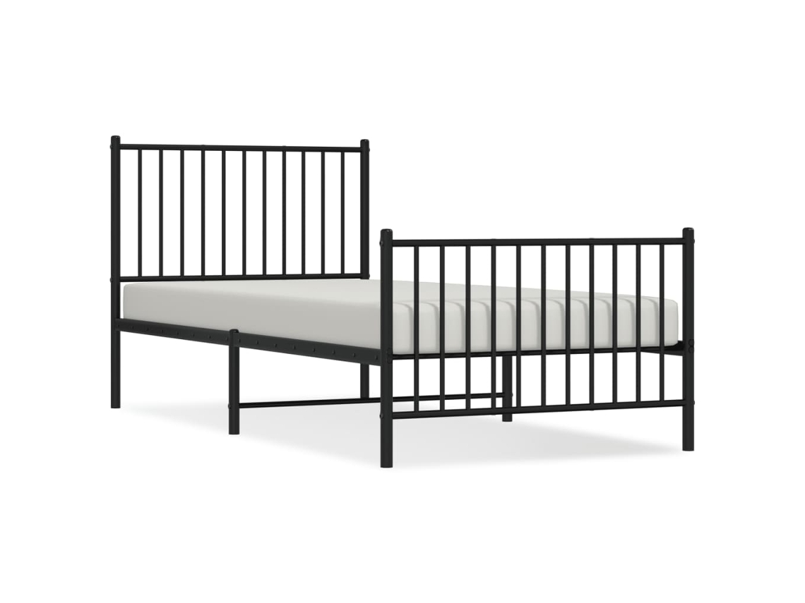 Bed Frame, Bed Frames Vidaxl Preto Aço (90 X 200 Cm)