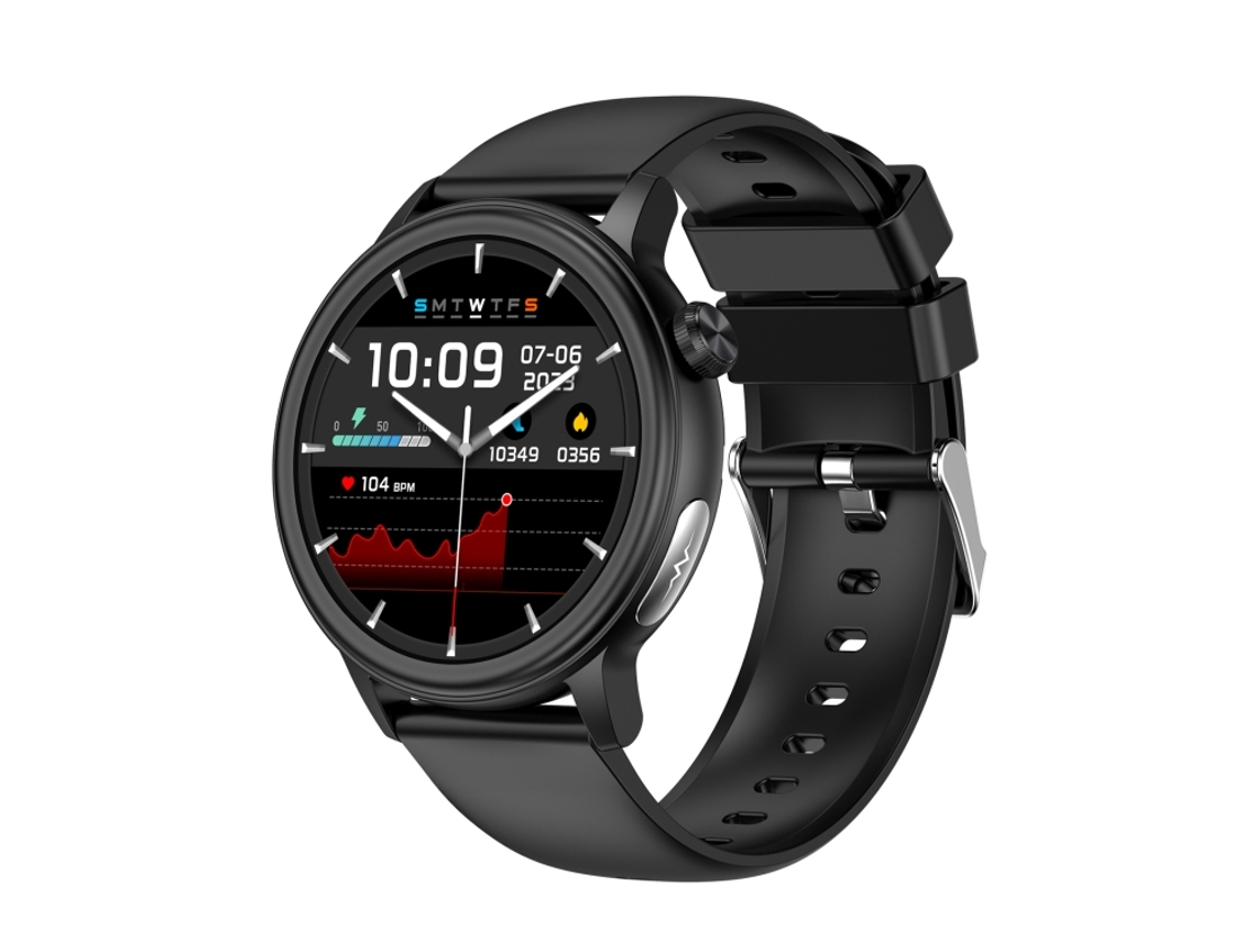 (preto) Smartwatch Com Tela Colorida De 1,39 Polegadas E Pulseira De Silicone, Compatível Com Chamadas Bluetooth E Função Ecg.