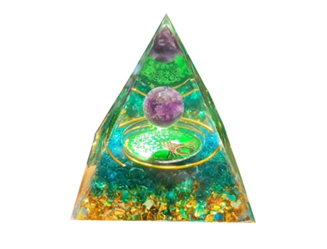 Pirâmide De Orgonita Inspiradora Para Sucesso, Antiestresse, Calma, Crescimento E Fortalecimento Cristal De Cura