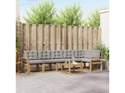 Vidaxl Conjunto De Sofás Para Exterior 7 Pcs Branco E Cinzento-claro