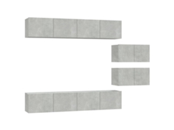 Conjunto de 6 Tv Madeira Moveis Processados Cinzento Cimento MAISON EXCLUSIVE