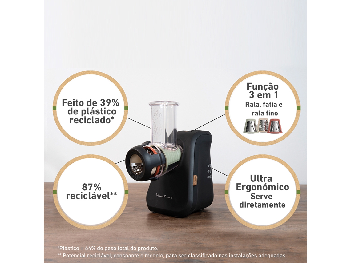Ralador Elétrico MOULINEX Eco Respect DJ77EN10 Função 3 em 1 | Worten.pt