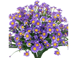 Conjunto de 8 Margaridas Artificiais, Flores de Plástico, Resistentes Aos Raios Uv. AQUAFORGE