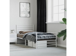 Estrutura De Cama Com Cabeceira E Pés 80x200 Cm Metal Branco