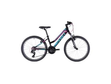 Bicicleta ELEVEN Pro Lady 24 Al Vb Preta Azul Bebe Brilho