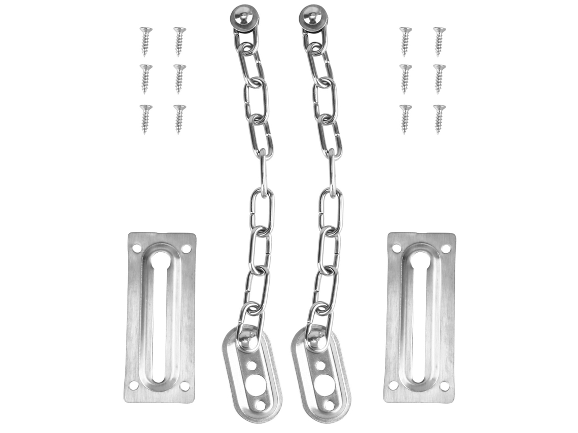 Fechadura De Porta Reforçada, Antirroubo Com Proteção Corrente Em Aço Inoxidável, Alta Resistência Para Maior Segurança Na Entrada.