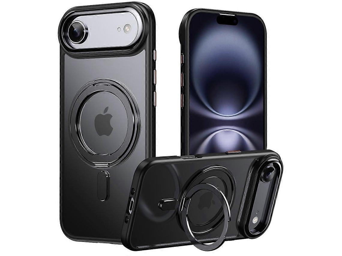 Capa Para Iphone 17 Air Compatível Com Magsafe, Tpu, Acrílico, Suporte De Metal, Acabamento Fosco