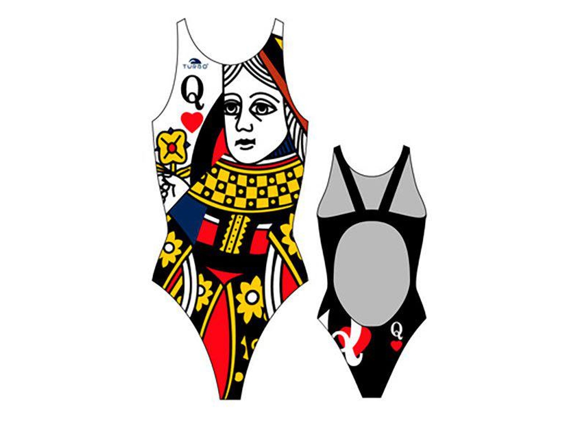 Fato de banho para Mulher TURBO Queen Of Hearts Multicor para Natação (5XL)