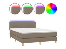 Box Spring Bed, Box Spring Beds Vidaxl Cinzento-acastanhado Tecido (140 X 200 Cm)