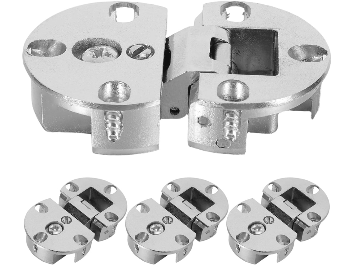 Conjunto De 4 Dobradiças Dobráveis Liga Zinco Com Ângulo 90° E Aba