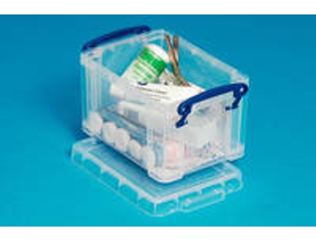 Caixa de armazenamento empilhável transparente de 1,6 L, 195 x 135 x 110 mm