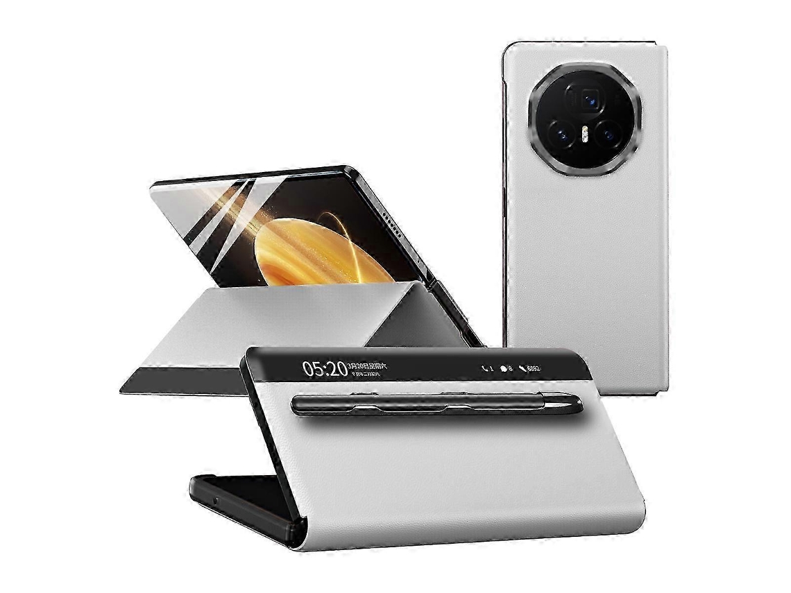 Capa Para Honor Magic V3 5g Com Janela De Visualização, Feita Em Couro Pu E Com Caneta Stylus