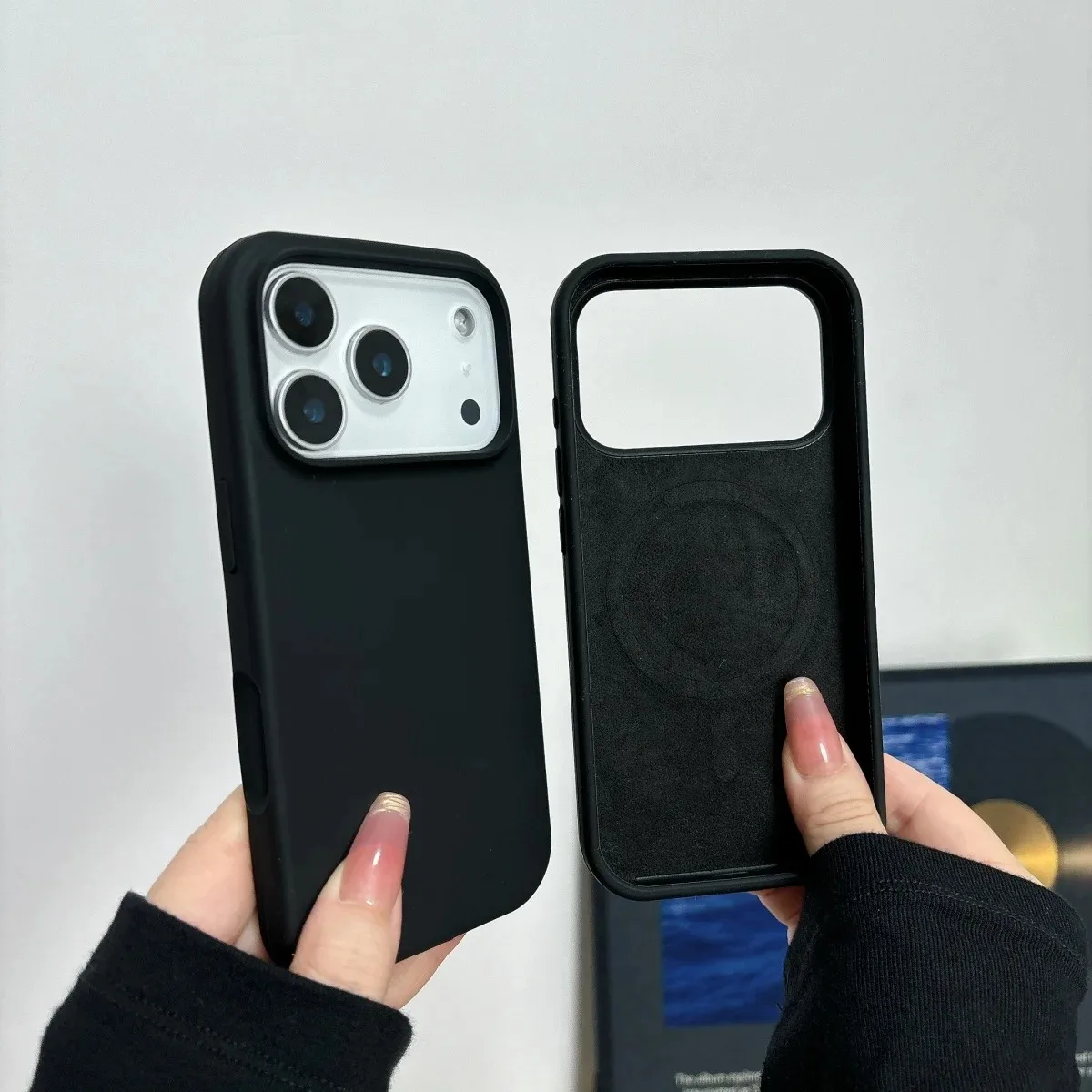 Capa Magsafe Original Em Silicone Líquido Para Iphone 17 Pro Max (preta)