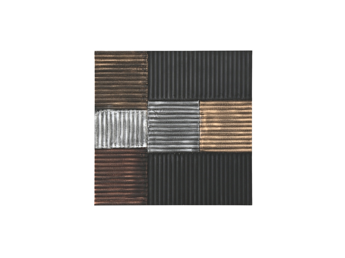 Decoração de Parede Moderna em Mdf Preto 3d, 91x3x91cm ALEXANDRA HOUSE LIVING