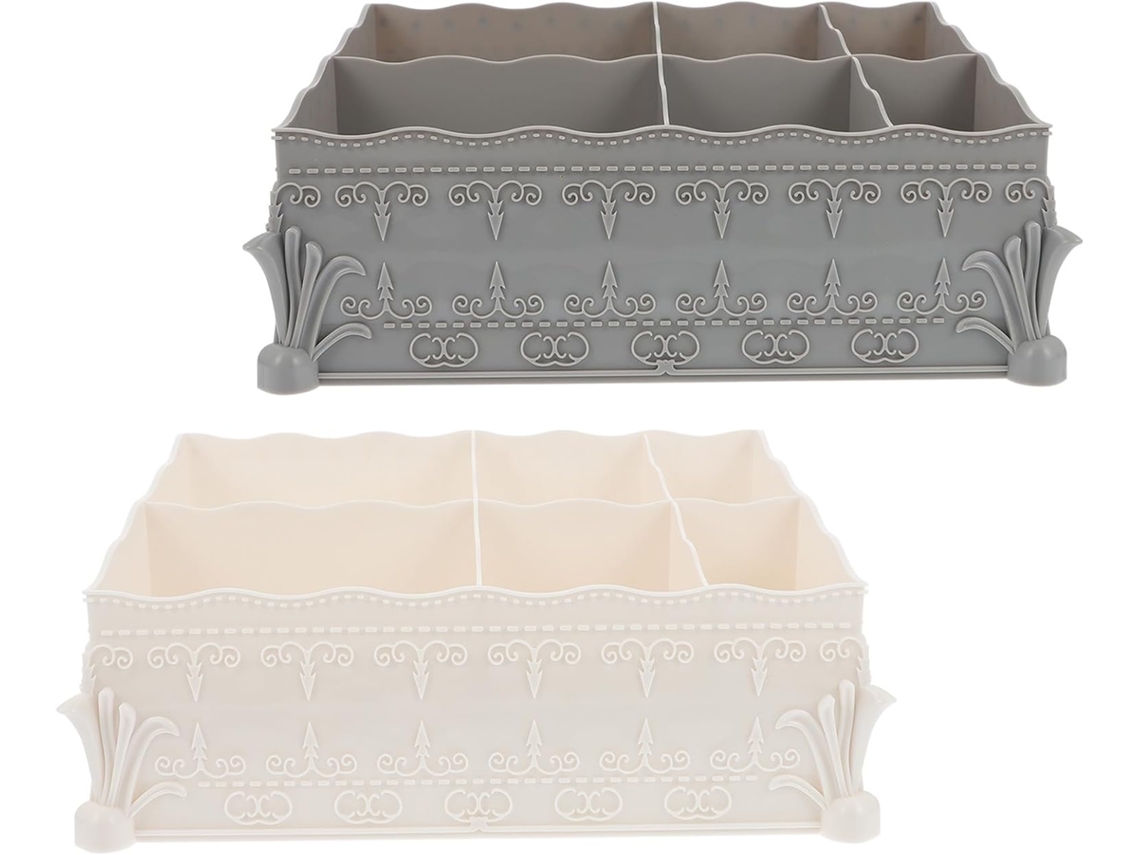 Conjunto De 2 Conjuntos De Ferramentas De Manicure Em Abs Branco Com Compartimentos Ergonômicos.