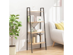 Vidaxl Estante De Pé 4 Prateleiras 56x35x140 Cm Castanho-claro E Preto