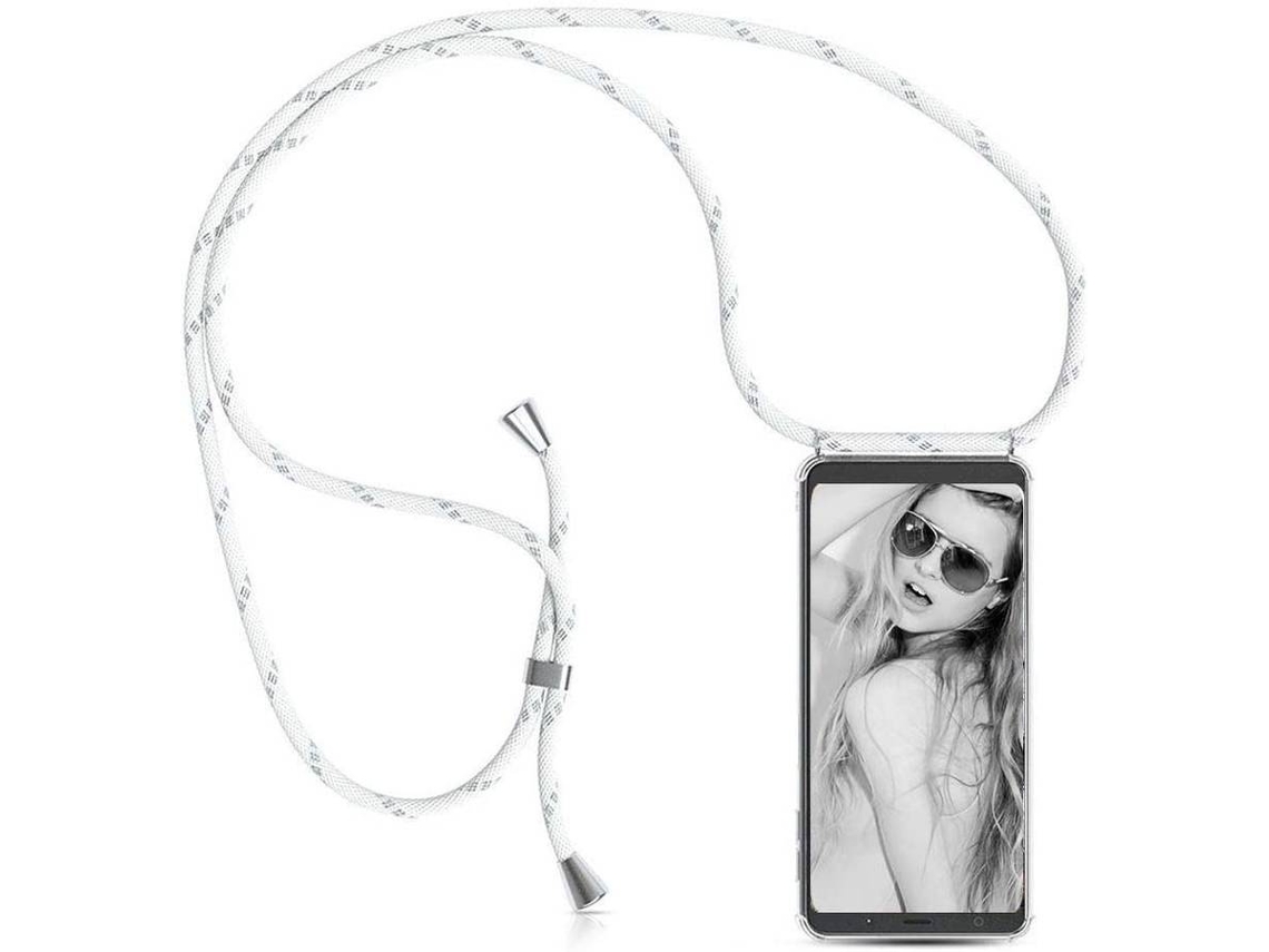 Capa Samsung Galaxy A40 HONGWE. Com corda Transparente/Branco