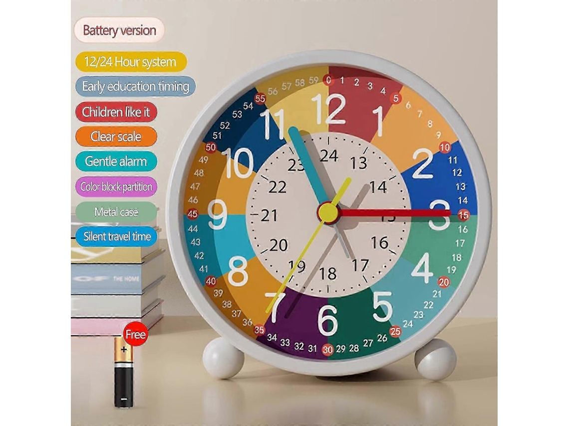 Despertador Infantil, Analógico, Sem Tique taque, Educativo, de Quartzo In Fantil GOKOCO