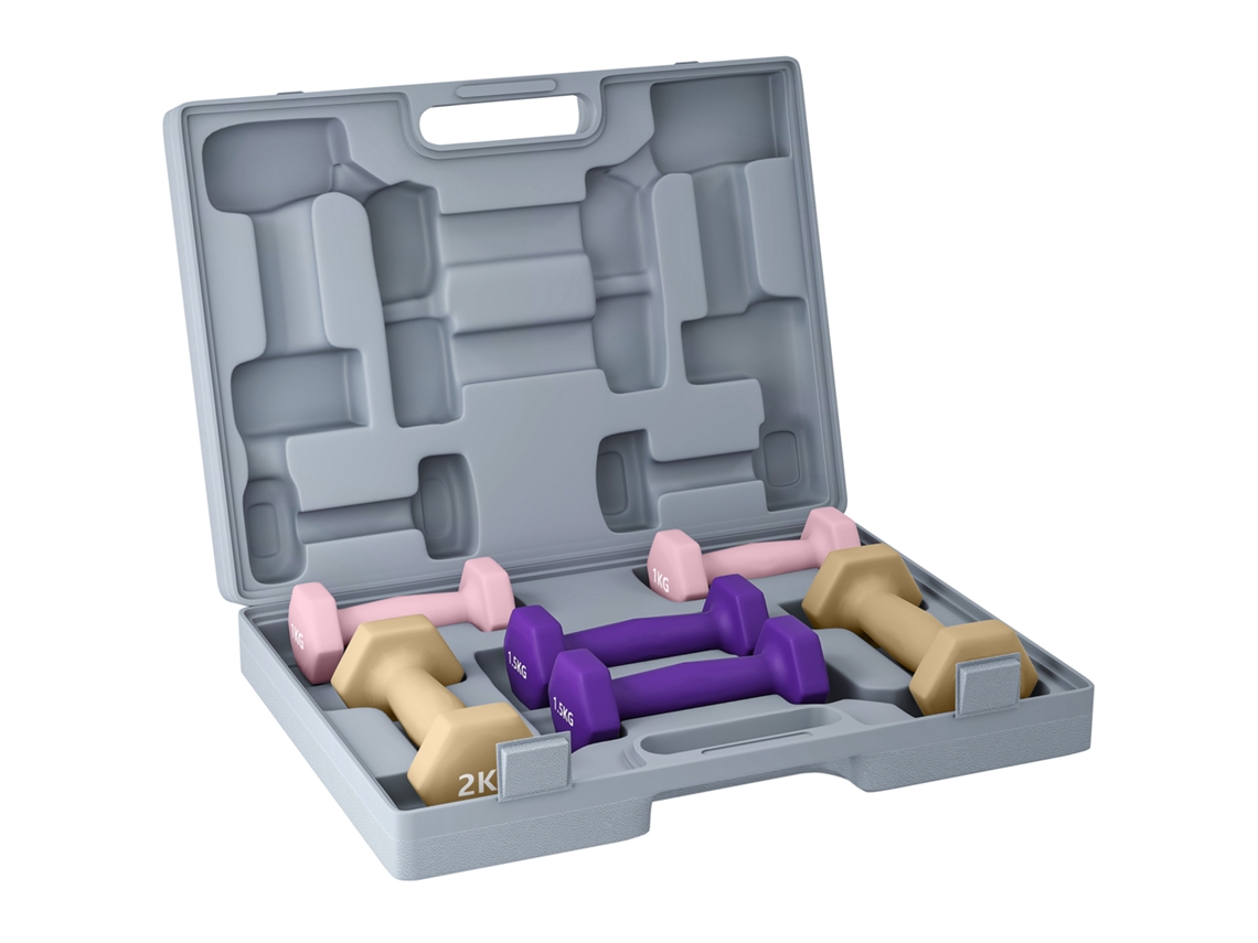 Conjunto De Halteres, Conjunto De 6 Halteres Com Pesos, Conjunto De Halteres De Aço, 1kg, 1,5kg, 2kg