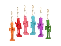 Quebra Nozes De Madeira Coloridos Variados Para Pendurar Na Árvore De Natal Olysi Shop (6 Peças)