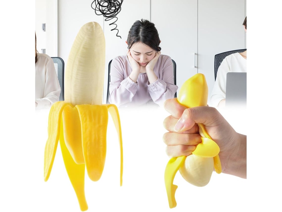 Ats juguete de Plátano Elástico Simulado para Apretar, Juguete Suave Realista de Descompresión Y Alivio Del Estrés