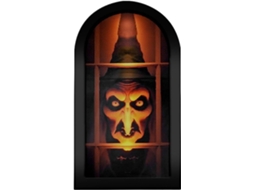 Espelho Holográfico De Bruxa | Cabeça De Bruxa Com Efeito 3d Para O Halloween Decoração Sazonal Pa Gokoco