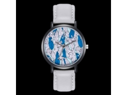 Reloj De Cuarzo Unisex Con Correa De Cuero Pu Patrón Hojas De Selva Color Gris Zhoulianfa