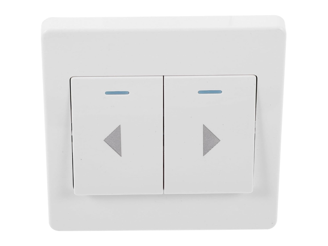 Botão de parede em ABS branco com controle e estrutura simples de 2 botões.